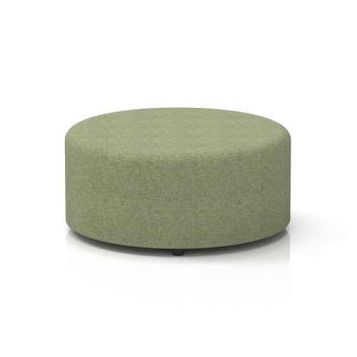 Harlestone Large Round Stool In Rivet Fabric - Burnish Body And Top