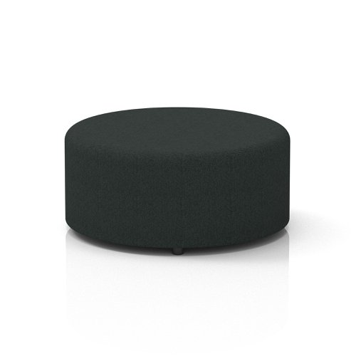 Harlestone Large Round Stool In Rivet Fabric - Charcoal Body And Top