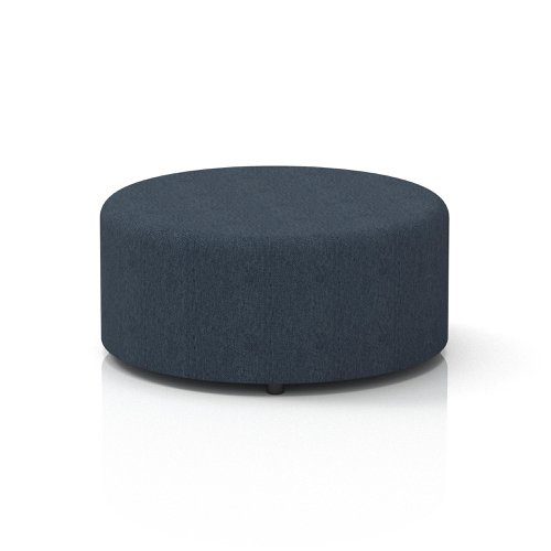 Harlestone Large Round Stool In Rivet Fabric - Crucible Body And Top