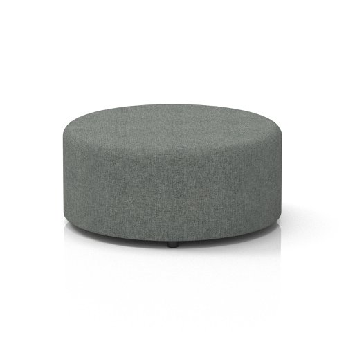 Harlestone Large Round Stool In Rivet Fabric - Prime Body And Top