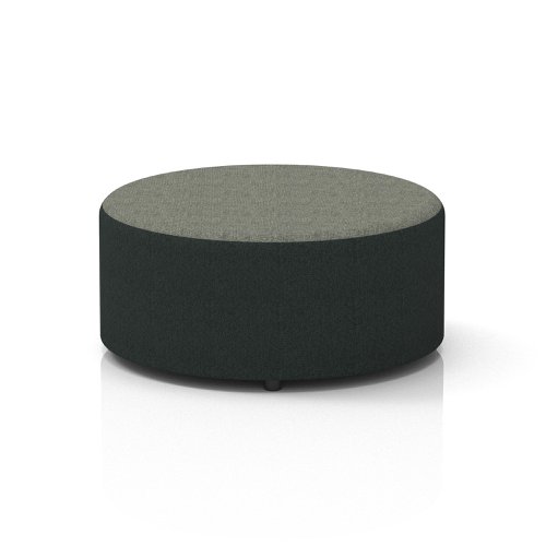 Harlestone Large Round Stool In Rivet Fabric - Charcoal Body Vitreous Top