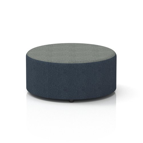 Harlestone Large Round Stool In Rivet Fabric - Crucible Body Prime Top