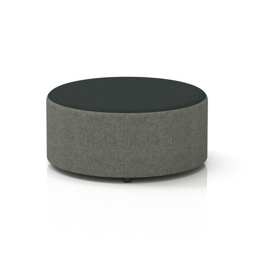 Harlestone Large Round Stool In Rivet Fabric - Vitreous Body Charcoal Top