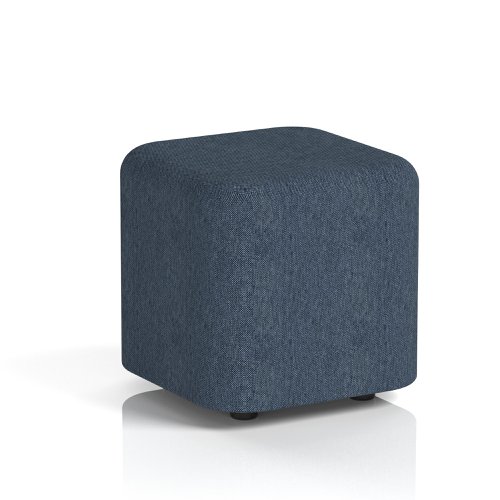 Harlestone Small Square Stool In Rivet Fabric - Crucible Body And Top