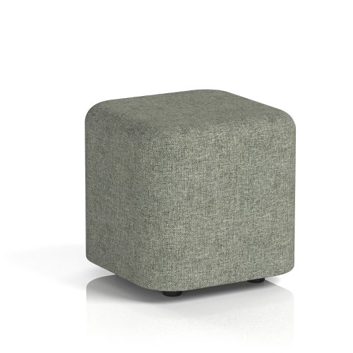 Harlestone Small Square Stool In Rivet Fabric - Vitreous Body And Top