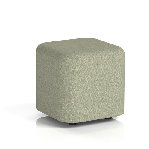 Harlestone Small Square Stool In Main Line Flax Fabric - Newbury Body And Top