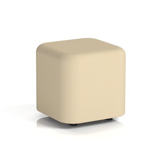 Harlestone Small Square Stool In Sumi Fabric - Zen Body And Top