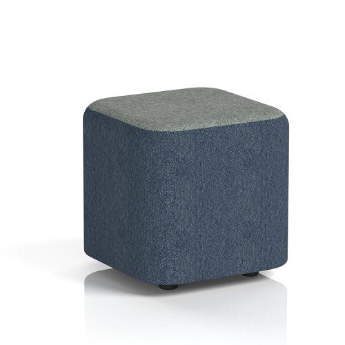 Harlestone Small Square Stool In Rivet Fabric - Crucible Body Prime Top