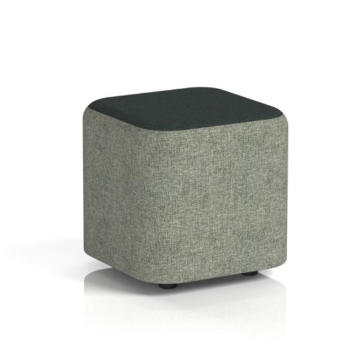 Harlestone Small Square Stool In Rivet Fabric - Vitreous Body Charcoal Top