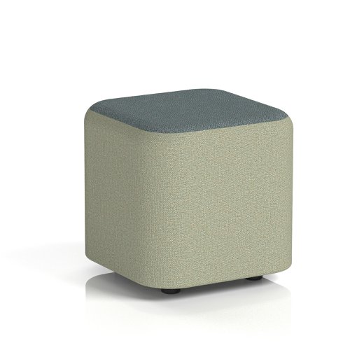 Harlestone Small Square Stool In Main Line Flax Fabric - Newbury Body Westminster Top