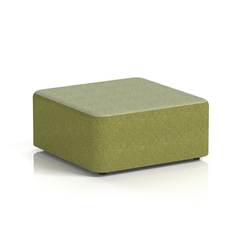 Harlestone Large Square Stool In Rivet Fabric - Olive Body Burnish Top