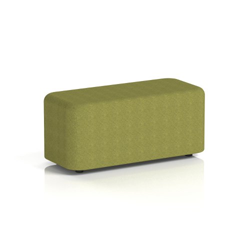 Harlestone Small Rectangular Stool In Rivet Fabric - Olive Body And Top