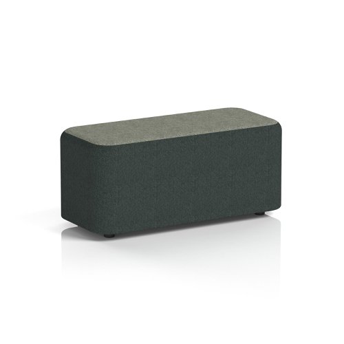 Harlestone Small Rectangular Stool In Rivet Fabric - Charcoal Body Vitreous Top