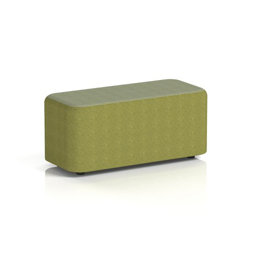 Harlestone Small Rectangular Stool In Rivet Fabric - Olive Body Burnish Top