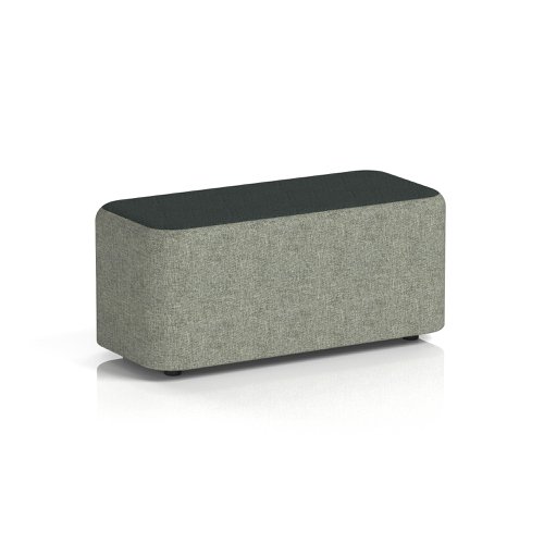 Harlestone Small Rectangular Stool In Rivet Fabric - Vitreous Body Charcoal Top