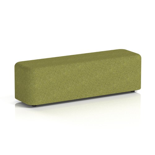 Harlestone Large Rectangular Stool In Rivet Fabric - Olive Body And Top