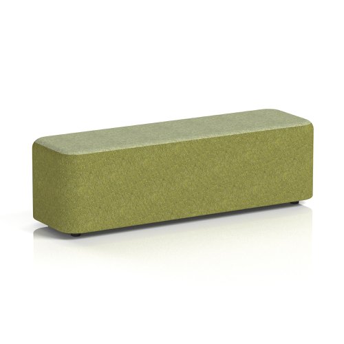 Harlestone Large Rectangular Stool In Rivet Fabric - Olive Body Burnish Top