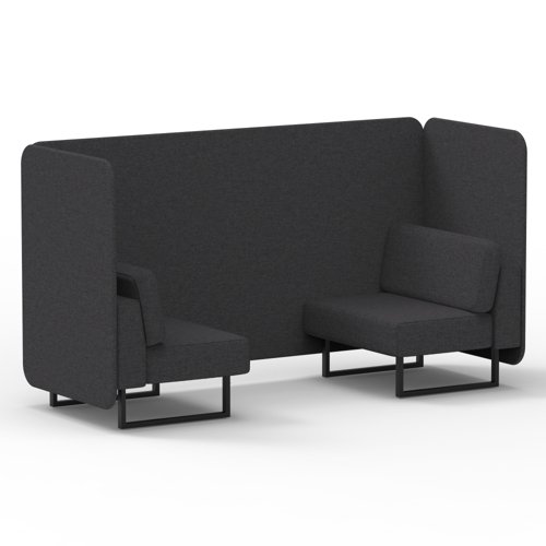 Brixworth 2 Seater Bench Booth With Black Legs In X2 Fabric Arithmetic Panels And Sofa