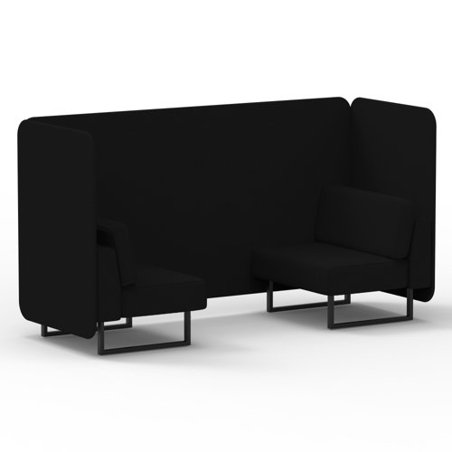Brixworth 2 Seater Bench Booth With Black Legs In X2 Fabric Diameter Panels And Sofa Brixworth 2 Seater Bench Booth With Black Legs In X2 Fabric Diameter Panels And Sofa