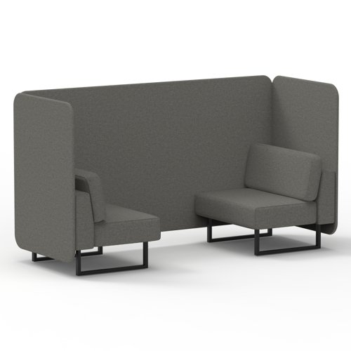 Brixworth 2 Seater Bench Booth With Black Legs In X2 Fabric Number Panels And Sofa