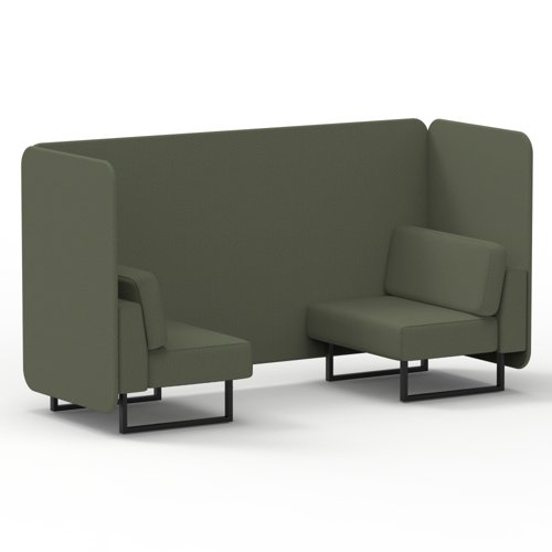 Brixworth 2 Seater Bench Booth With Black Legs In Main Line Flax Fabric Monument Panels And Sofa