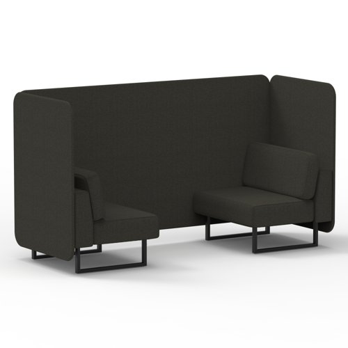 Brixworth 2 Seater Bench Booth With Black Legs In Main Line Flax Fabric Temple Panels And Sofa