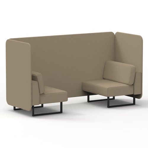 Brixworth 2 Seater Bench Booth With Black Legs In Main Line Flax Fabric Upminster Panels And Sofa