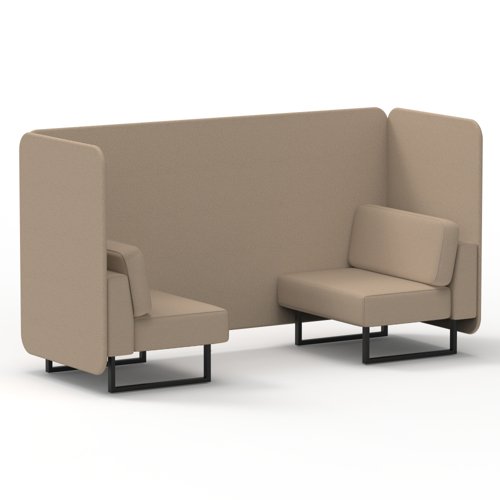 Brixworth 2 Seater Bench Booth With Black Legs In Synergy Fabric Affix Panels And Sofa