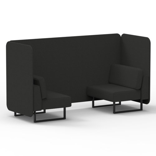 Brixworth 2 Seater Bench Booth With Black Legs In Synergy Fabric Mix Panels And Sofa