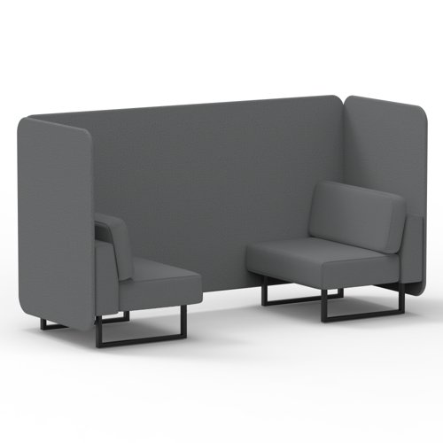 Brixworth 2 Seater Bench Booth With Black Legs In Synergy Fabric Partner Panels And Sofa