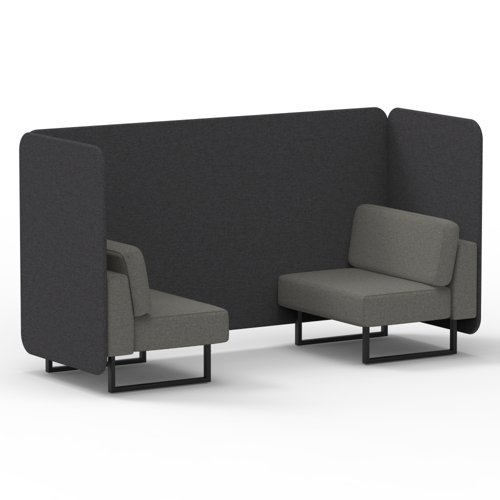 Brixworth 2 Seater Bench Booth With Black Legs In X2 Fabric Arithmetic Panels And Number Sofa