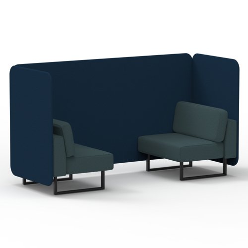 Brixworth 2 Seater Bench Booth With Black Legs In X2 Fabric Calculus Panels And Polygon Sofa