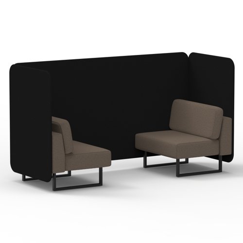 Brixworth 2 Seater Bench Booth With Black Legs In X2 Fabric Diameter Panels And Theory Sofa