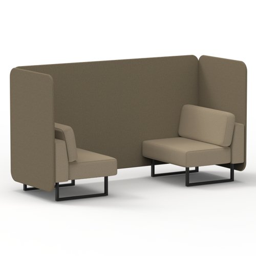 Brixworth 2 Seater Bench Booth With Black Legs In Main Line Flax Fabric Bank Panels And Upminster Sofa