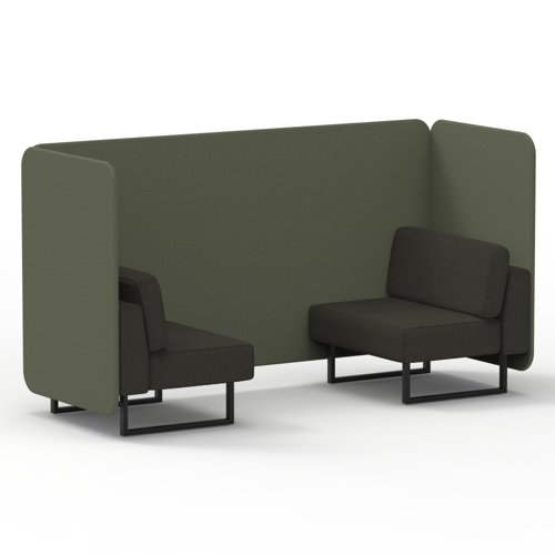 Brixworth 2 Seater Bench Booth With Black Legs In Main Line Flax Fabric Monument Panels And Temple Sofa