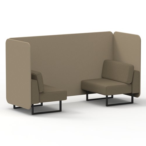 Brixworth 2 Seater Bench Booth With Black Legs In Main Line Flax Fabric Upminster Panels And Bank Sofa