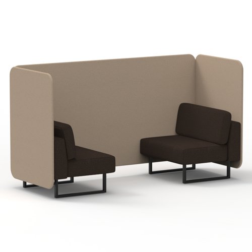 Brixworth 2 Seater Bench Booth With Black Legs In Synergy Fabric Affix Panels And Wed Sofa