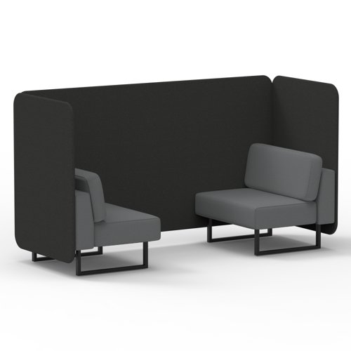 Brixworth 2 Seater Bench Booth With Black Legs In Synergy Fabric Mix Panels And Partner Sofa