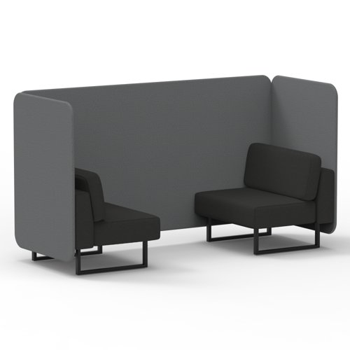 Brixworth 2 Seater Bench Booth With Black Legs In Synergy Fabric Partner Panels And Mix Sofa