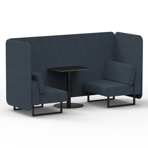 Brixworth 2 Seater Bench Booth With Black Legs And Black Table With Black Leg In Rivet Fabric Crucible Panels And Sofa Brixworth 2 Seater Bench Booth With Black Legs And Black Table With Black Leg In Rivet Fabric Crucible Panels And Sofa