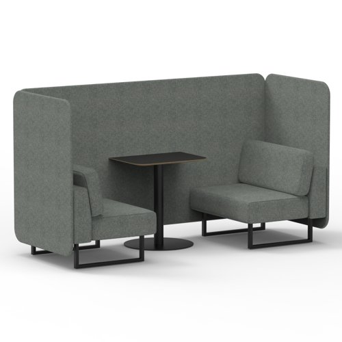 Brixworth 2 Seater Bench Booth With Black Legs And Black Table With Black Leg In Rivet Fabric Prime Panels And Sofa Brixworth 2 Seater Bench Booth With Black Legs And Black Table With Black Leg In Rivet Fabric Prime Panels And Sofa