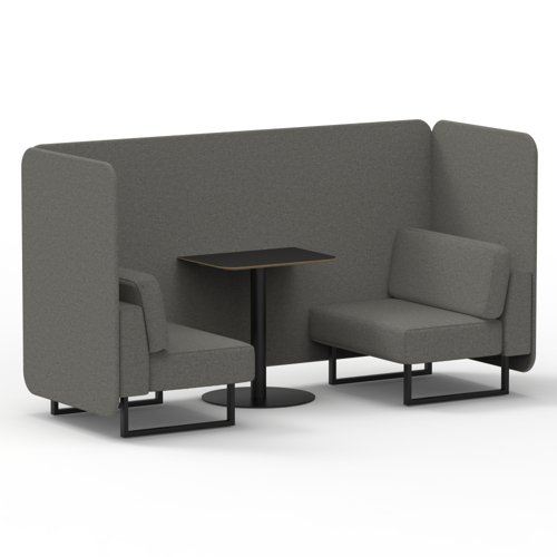 Brixworth 2 Seater Bench Booth With Black Legs And Black Table With Black Leg In X2 Fabric Number Panels And Sofa