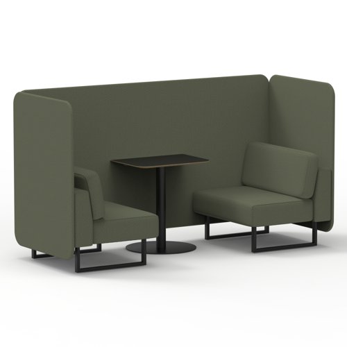 Brixworth 2 Seater Bench Booth With Black Legs And Black Table With Black Leg In Main Line Flax Fabric Monument Panels And Sofa