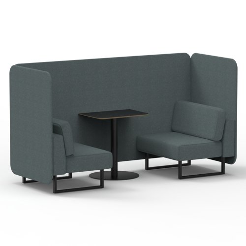 Brixworth 2 Seater Bench Booth With Black Legs And Black Table With Black Leg In Main Line Flax Fabric - Westminster Panels And Sofa