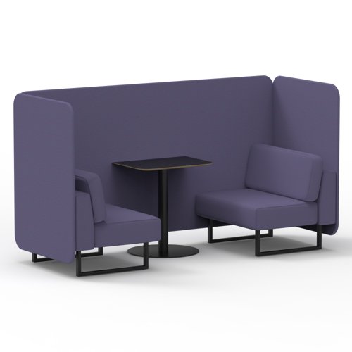 Brixworth 2 Seater Bench Booth With Black Legs And Black Table With Black Leg In Synergy Fabric Order Panels And Sofa