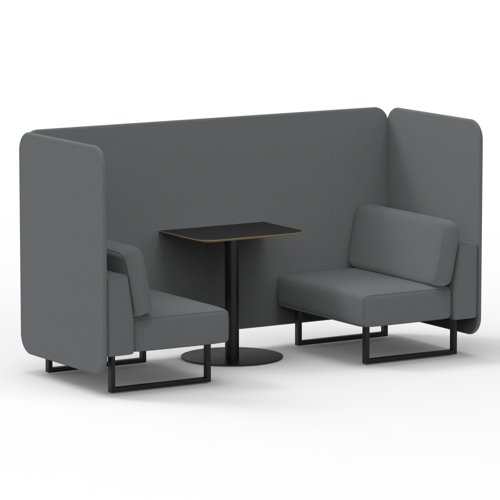 Brixworth 2 Seater Bench Booth With Black Legs And Black Table With Black Leg In Synergy Fabric Partner Panels And Sofa Brixworth 2 Seater Bench Booth With Black Legs And Black Table With Black Leg In Synergy Fabric Partner Panels And Sofa