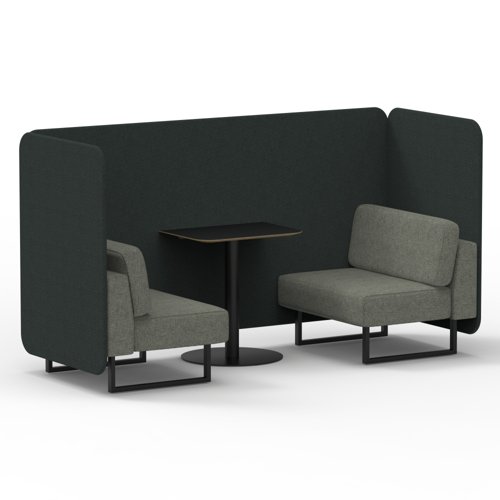 Brixworth 2 Seater Bench Booth With Black Legs And Black Table With Black Leg In Rivet Fabric Charcoal Panels And Vitreous Sofa Brixworth 2 Seater Bench Booth With Black Legs And Black Table With Black Leg In Rivet Fabric Charcoal Panels And Vitreous Sofa