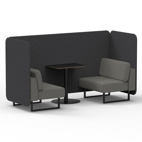 Brixworth 2 Seater Bench Booth With Black Legs And Black Table With Black Leg In X2 Fabric Arithmetic Panels And Number Sofa