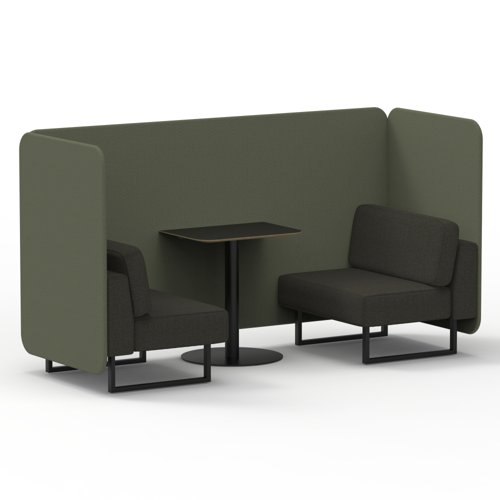 Brixworth 2 Seater Bench Booth With Black Legs And Black Table With Black Leg In Main Line Flax Fabric Monument Panels And Temple Sofa
