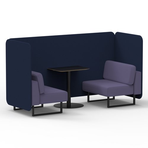 Brixworth 2 Seater Bench Booth With Black Legs And Black Table With Black Leg In Synergy Fabric Alike Panels And Order Sofa